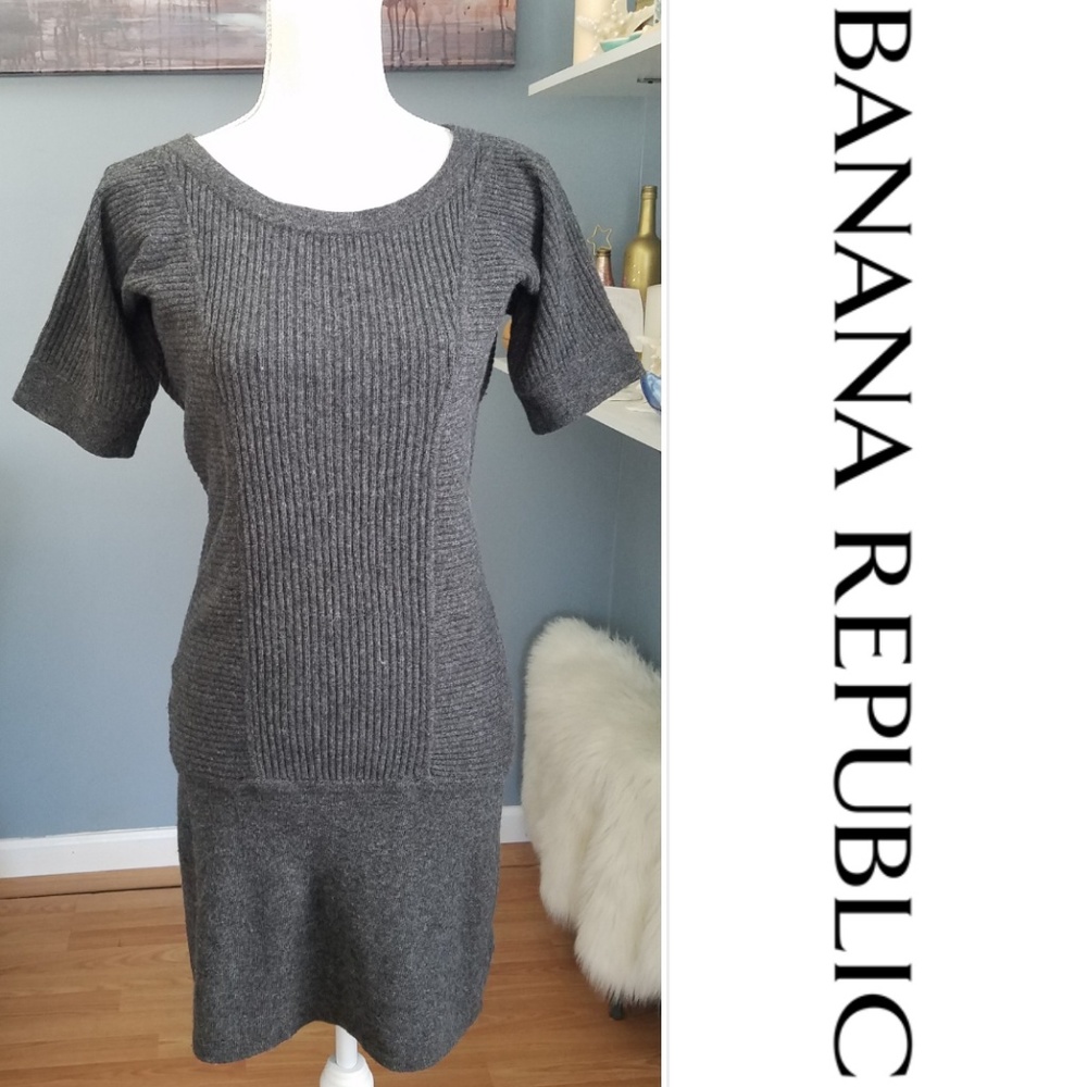 Banana Republic Grey Wool/Cashmere Sweater Dress
